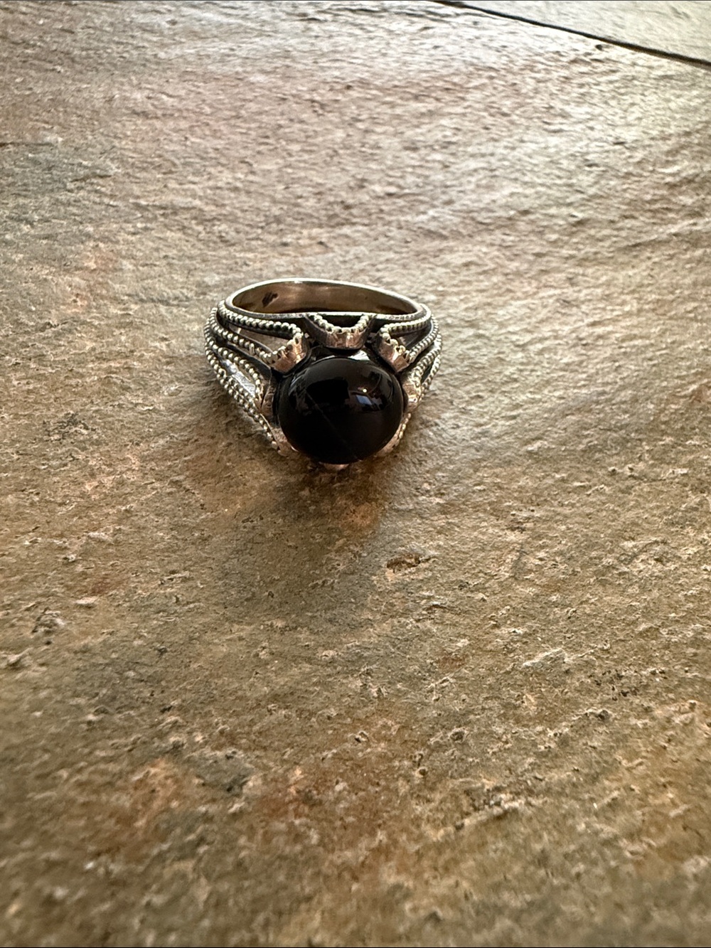 Sterling Silver Black Onyx Signet Ring - NEW!